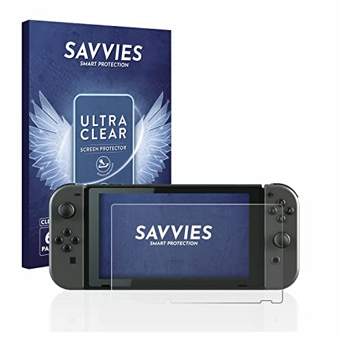 Savvies 6 Stück Schutzfolie für Nintendo Switch Displayschutz-Folie Ultra-Transparent