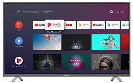 Sharp 4T-C40BL2KF2AB 40-Inch 4K UHD HDR Android TV Black with Freeview HD, Google Assistant, Google Chromecast, 3 x HDMI, 3 x USB and Bluetooth