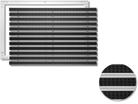 SWmat Schmutzfangmatte für Außen zum Einbauen mit Bürste I Bürstenmatte & Alu Fußabtreter für Bodenvertiefung mit Einbau Rahmen (Schwarz, 60 x 80 cm)