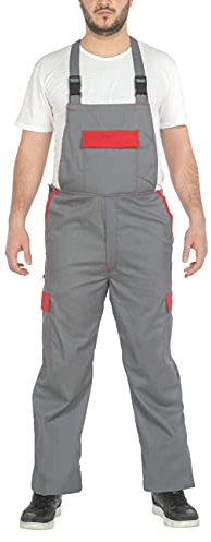 C.B.F. Balducci Group Arbeitslatzhose mit mehr Taschen Grau Rot XL