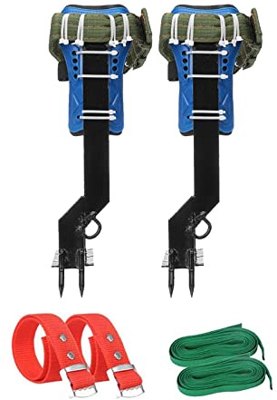 Crampons d'Escalade pour Arbre - Antidérapants, Équipement de Protection Contre les Chutes, Outil de Surveillance de la Chasse (Bleu à 2 Griffes)