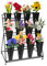 Flower Display Stand with Buckets - 3 Tiers 12 Buckets, Plant Stand, Mobile Flower Shop Display Stand with Wheels,for Indoor Outdoor Patio Garden, Living Room, Florist (Color : D)