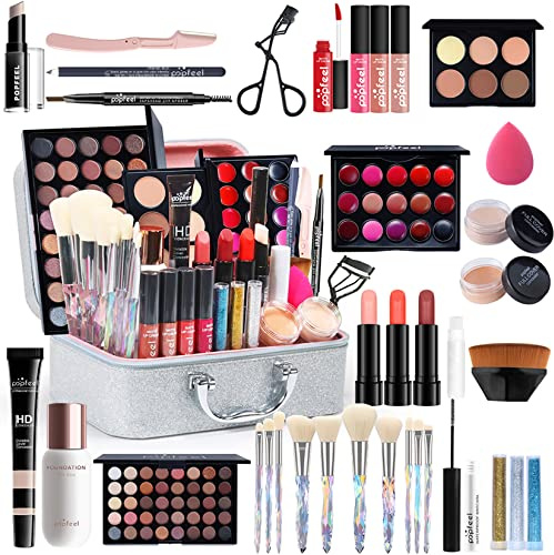 Professionelles Make-up Sets, MKNZOME 36st Schminkkoffer Schminke Set Damen Schminkset Makeup Paletten Kosmetik Lidschatten Lipgloss Geburtstags Weihnachten Geschenkset