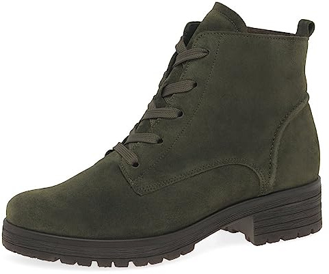 Gabor Zumba Womens Ankle Boots 6 UK Olive Suede
