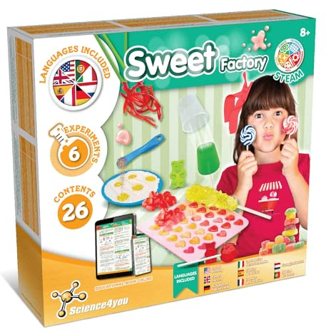 Science4you Laboratoire de Sucreries - Jeux de Fabrication de Sucettes, Bonbons pour Enfant et Beaucoup Plus, 26 Contenus, Jouet, Cadeau pour Garçon et Fille 8+ ans