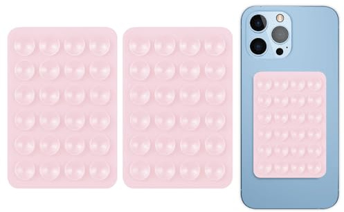 Regerly 2 st extra stark silikonhållare silikon mobiltelefonhållare fyrkantig sugkopp för mobiltelefoner, powerbanks (rosa)