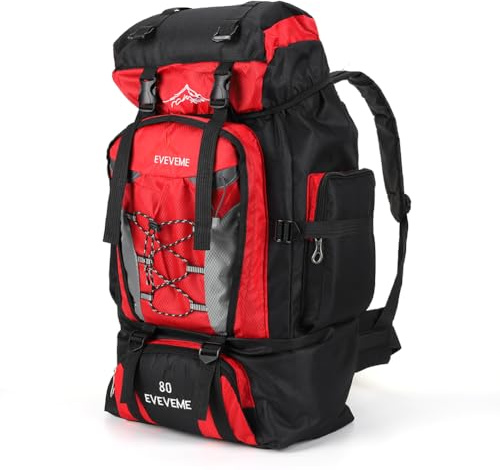 Fiorky Mochila de Gran Capacidad para Escalada de Montaña, Impermeable 80L con Correa Ajustable