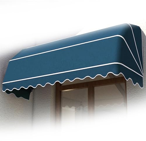 Height Adjustable Clamp Awning for Balcony Waterproof and UV Resistant Aluminum Alloy Manual Retractable with Hand Crank No Drilling Required