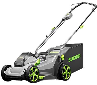 Suca Tagliaerba a Batteria per Prato, 3300 RPM, Ampiezza di Taglio 41cm, Sacca da 50L CON Due Batterie 2 x 40V 4Ah e Caricabatterie