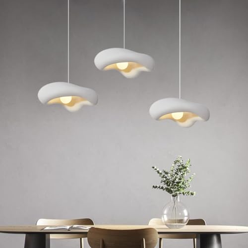 TMKOO Kreativ Wabi-sabi Pendellampa Oregelbunden Kreativ Pendellampa E27 I Molnform Vit Ljuskrona Inredningsbelysning Justerbar Heminredning För Matsal Kök Island Light(B-3light)