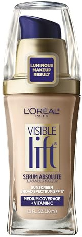 L'Oreal Paris Visible Lift Serum Absolute Foundation, Creamy Natural, 1 Ounce