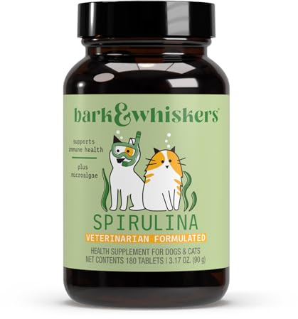 Dr. Mercola SpiruGreen for Cats & Dogs - Antioxidant Support - Spirulina & Astaxanthin - Nutrient-Dense Microalgae Formula - 180 Tablets