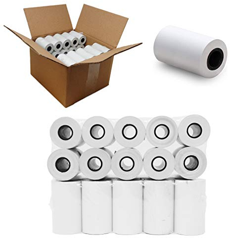(50 GSM) 2-1/4 X 75 Thermal Paper 50 Rolls - Extra large rolls that fits all credit card terminals