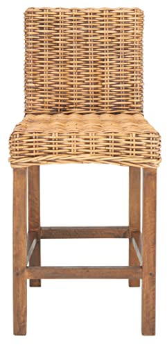 Safavieh Home Tobie Honey Brown Wash Rattan 24-inch Counter Stool