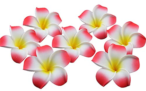EXCEART 100 Pièces 6CM Artificielle Plumeria Fleur Mousse Plumeria Fleur Simulation Plumeria Fleur Artificielle Frangipani Hawaïen Artificielle Plumeria Fleur Décor pour La Maison