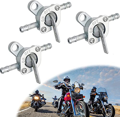 3 st bensinkran, bränslekran 6 mm universell, bränsle gasventil, bränslekran för fyrhjuling motorcykel cykel mopeder scooter