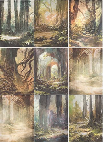 Zita´s Creative Rispapper A3 – Forest Tales Collage. Motiv halmsilke, halmsidenpapper, decoupage-papper