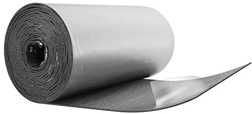 Isolant Thermique auto-adhésif 0.5x10M, Tapis d'isolation acoustique Anti Chaleur en caoutchouc et en Aluminium Parfait pour Voiture, Porte, Mur(10mm Épaisseur)