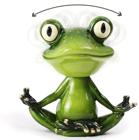 qumHmup Frog Figurines Ornaments -Resin Shake Head Frog Statues-Adorable Frog Sculpture Perfect for Home Decor or Gift