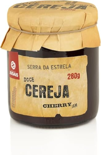 Confiture de cerises - Pot de 280g - Cerises sucrées et juteuses - Idéale pour les desserts et les petits déjeuners - Sans additifs artificiels - Produit gourmet portugaise