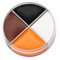 Professionelle Theater-Schminke Creme Make-up braun-orange-schwarz-weiß 15 ml Dose - 4 Farben - Halloween Karneval Motto-Party