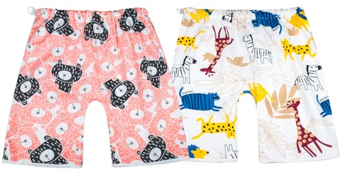 MOEMOE BABY 2 Packs Windelhose für Kinder hohe Taille Nachts Bettnässen Töpfchen Trainingshose 2 Stück Lernhose Trainerhosen L/4-8 Jahre