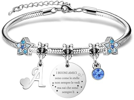 COEROW Braccialetto Con Lettere Iniziali - Regalo Personalizzato Per Amici e Familiari - Nome Gioielli per Sorella, Collega, Figlia