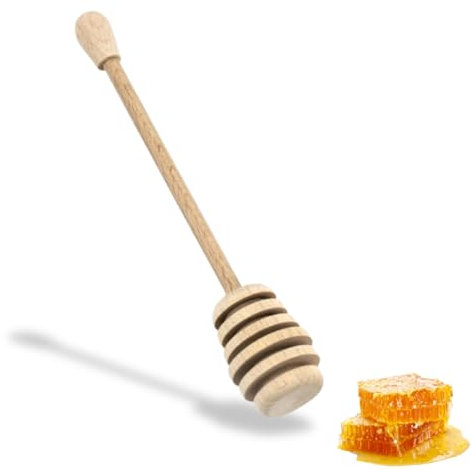 PARENCE.- Cucchiaio per Miele in Legno - 17,5 cm - Impastatrice per Miele Pratica e Versatile - Naturale