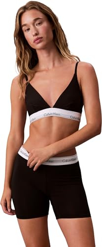 Calvin Klein Women’s Unlined Triangle Bralette with Logo Underband, Black (Black), M