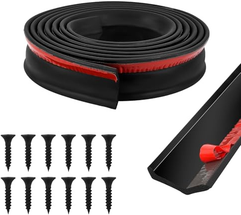 Garage Door Seal 6m, Universal Multipurpose Garage Door Bottom Rubber Seal Strip, Waterproof Self Adhesive Garage Door Weather Stripping Strip, Garage Door Sealing Kit with Nails