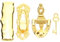 ifundom 12 Scale Mini House Decorative Elements Metal Door Lock Key Doorbell Mailbox Knocker Set for Tiny House