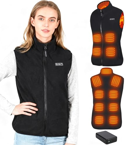 GuKKK Chaleco Calefactable, 20000mAh Chaleco con Calefacción Eléctrica USB para Mujeres Hombres, Carga Chaqueta Calefactora 13 Zonas de Calentamiento, Chaleco Térmico Ajustable con 3 Temperatura (XL)