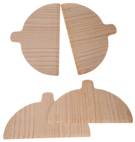 Zuoeay Set di 4 bucce per pizza semicircolari multiuso con manico in legno, utensili da cucina professionali, accessori da cucina in legno per forno