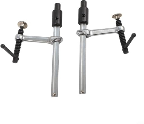 Metal Quick Acting Hold Down Clamp Set Of 2 For Woodworking Benches With 16mm Mounting Hole And 160mm Clamping Capacity Ergonomic Hand Twisting Desktop Clip Tool For Diy Carpentry And Welding Tables