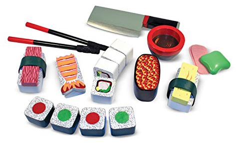 Melissa & Doug Sushi Slicing Wooden Play Food Set