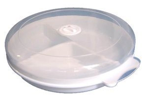 1 Mikrowellen Teller mit Haube und Entlüftung