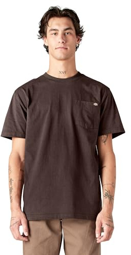 Dickies Herren Kurzärmeliges, Schweres Rundhalsausschnitt und Tasche T-Shirt, Schokolade, XL