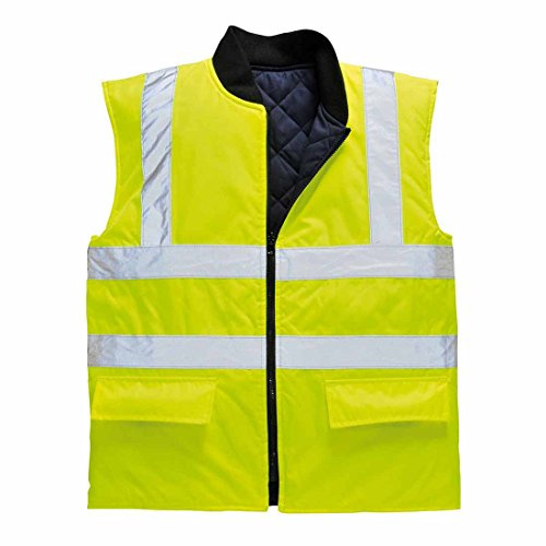 Portwest Chaleco De Calor De Alta Visibilidad Reversible , Tamaño: 4XL, Color: Amarillo, S469YER4XL