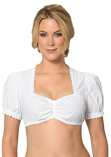 Stockerpoint Damen Tania Trachtenbluse, Weiß, 36