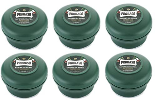 6er Grün Rasierseife Proraso im Rundtopf Shaving Soap je 150 ml = 450 ml