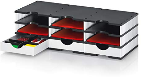 styro Sortierstation styrodoc trio, 9 Fächer, schwarz/weiß