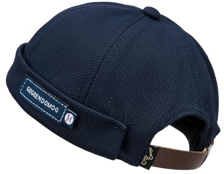 CLAPE Docker keps män kvinnor justerbar keps utan skärm sjömansmössa, CT18-marinblå, 54-60 | Lätt, mjuk, vikbar, enfärgad, vintage-stil, dockhatt med kuvert, fiskarhatt för fiske, resor, vardag, cykling
