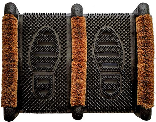 NINAMAR Mud Scrubber Rubber Brush Mat - Scrub & Scrape Muddy Shoes - 2 Pack