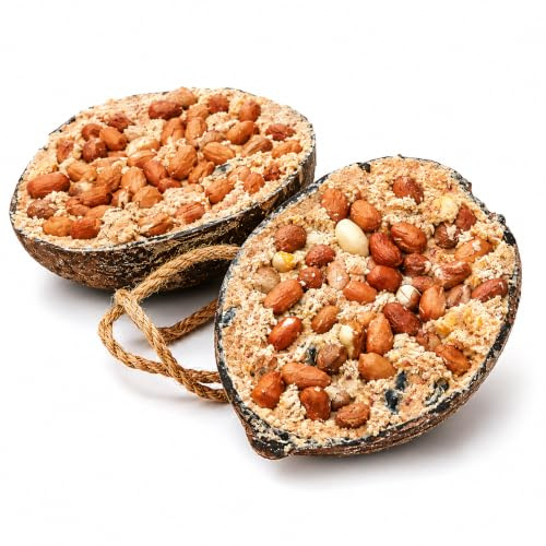 Garden Ting Peanut Coconut Halves Wild Bird Treat Suet, 2 Pack