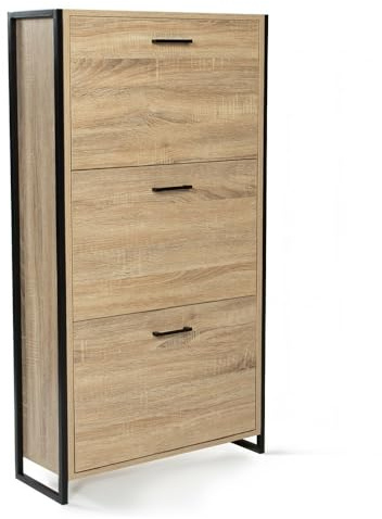 Mueble para zapatos con efecto madera y metal