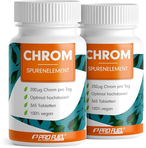Chrom Tabletten 730x mit 200 mcg Chrom aus Chromium Picolinate - optimal hochdosiert - normaler Blutzuckerspiegel und Makronährstoff-Stoffwechsel – laborgeprüft mit Zertifikat - vegan