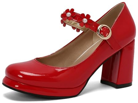 Zapatos de tacón Alto de Suela Gruesa para Mujer, Zapatos de Primavera y Verano, Zapatos de Uso Diario para Mujer, Zapatos cómodos para el Trabajo Diario, Zapatos de Princesa