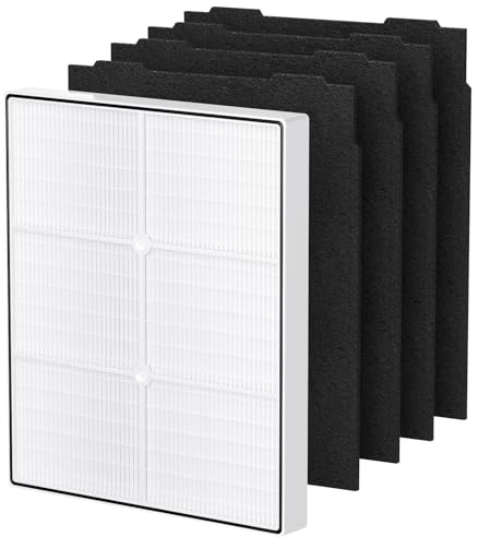 AP510 & AP450 HEPA Replacement Filter Set Compatible with Whirlpool Whispure 1183054K 8171434K Fits AP450 AP510 AP51030K AP51030KB AP45030K WP500 WP1000 Air Purifier, 1 HEPA Filter + 4 Carbon Filters
