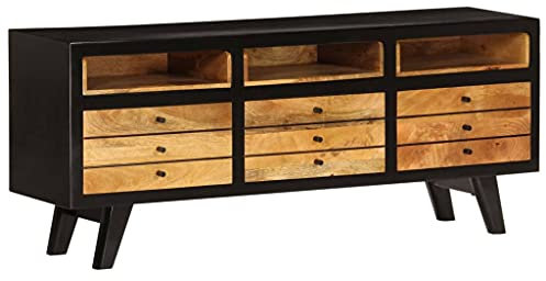 ShGaxin TV-skåp, TV-bord, TV-skåp, TV-bord, vardagsrumsmöbler, vardagsrum TV-möbler, massivt trä med handtag 120 x 30 x 50 cm