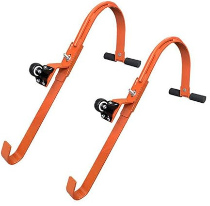 Gancio per Scala Tetto in Confezione 2 con Ruota, Stabilizzatore per Scala in Acciaio Resistente, Estensione per Colmo del Tetto, Gancio per Scala Tetto, Barra a T, 500Lbs